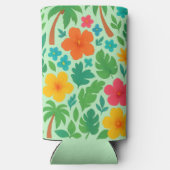 トロピカルパラダイス離れ – パーム&ハイビスカスパターン スリム缶クーラー (裏面)