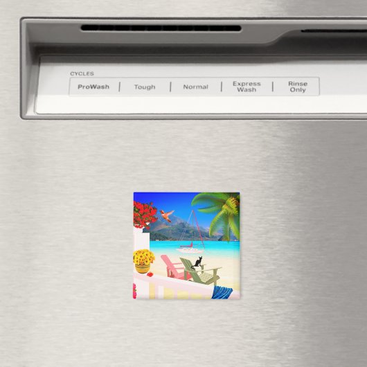 トロピカルパラダイス2インチスクエアマグネット マグネット (インサイチュ (食洗機))