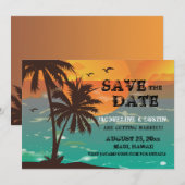 トロピカルパラダイス・セーブ・ザ・デートのお知らせ 招待状 (正面/裏面)