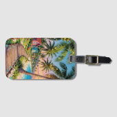 トロピカルパラダイス 海岸の別荘 オーシャンビュー ラゲッジタグ (正面横)