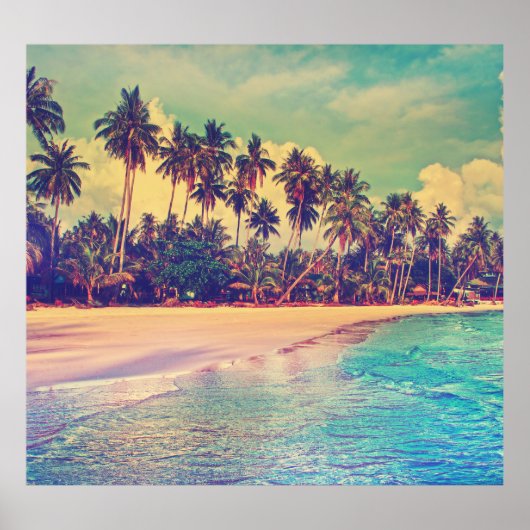 トロピカルパラダイス：海、ホテル、ビーチ。 ポスター (正面)