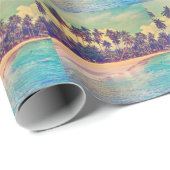 トロピカルパラダイス：海、ホテル、ビーチ。 ラッピングペーパー (ロールコーナー)