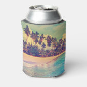 トロピカルパラダイス：海、ホテル、ビーチ。 缶クーラー (缶裏面)