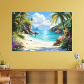 トロピカルパラダイス：閑静なビーチ脱出 キャンバスプリント (インサイチュ (リビング))