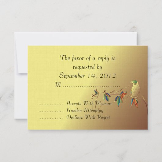 トロピカルパラダイスRSVP結婚式招待状 出欠カード (裏面)