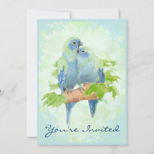 トロピカルパラットの抱擁結婚記念日 招待状 (正面)