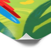 トロピカルパラ鳥の幸せ名言アート ポスター (コーナー)