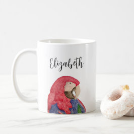 トロピカルパロッカラフルトマコースケッチ コーヒーマグカップ