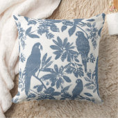 トロピカルパロッツブルー&ホワイト装飾用クッション クッション (ブランケット)