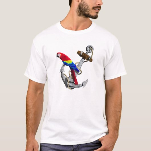 トロピカルパロットアンドいかり Tシャツ (正面)