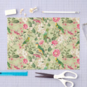 トロピカルパロットジャングル – グリーンティッシュペーパー 薄葉紙 (クラフト)