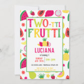 トロピカルパロットトゥッティフルーツバースデーパーティー 招待状 (正面)