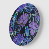 トロピカルパロットパラダイスウォールクロック ラージ壁時計 (傾斜)