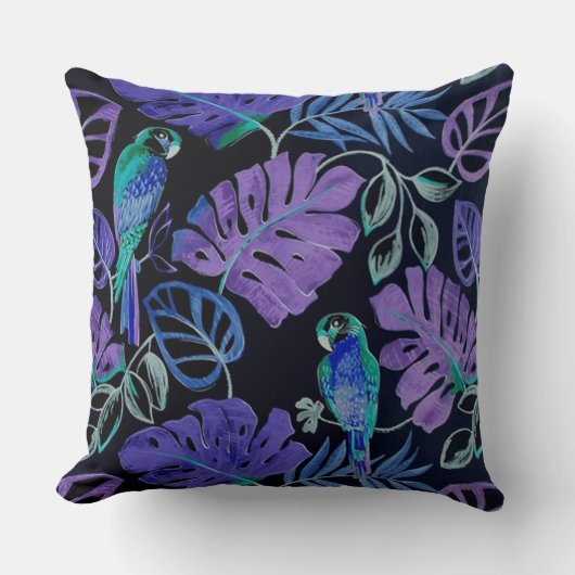 トロピカルパロットパラダイス装飾用クッション クッション (正面)