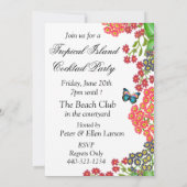 トロピカルパロットパーティの招待状 招待状 (裏面)