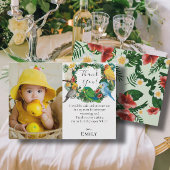 トロピカルパロツエキゾチック緑の誕生日写真 サンキューカード