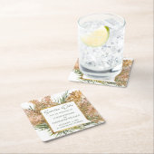 トロピカルパンパスグラスウェディング スクエアペーパーコースター (インサイチュ)