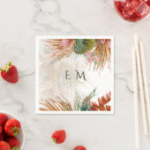 トロピカルパンパスグラステラコッタ結婚ズ スタンダードカクテルナプキン (インサイチュ)