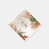 トロピカルパンパスグラステラコッタ結婚ズ スタンダードカクテルナプキン (角)