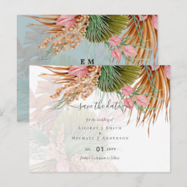 トロピカルパンパスグラステラコッタ結婚ズ ポストカード