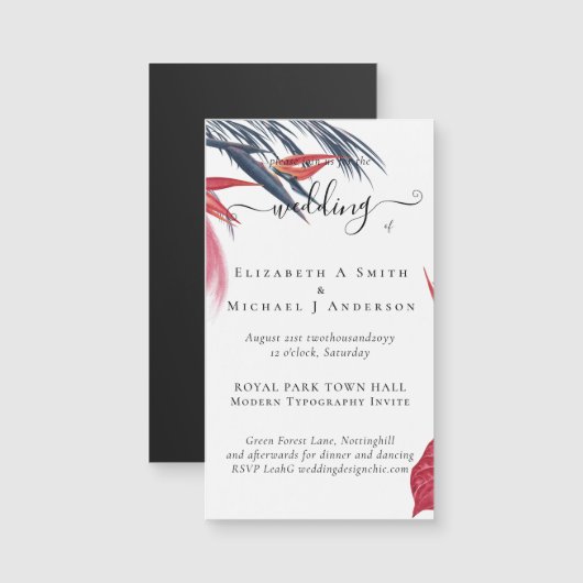 トロピカルパンパスグラスネイビーベリ結婚ーズ (正面/裏面)