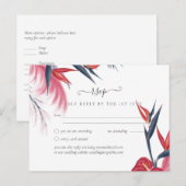 トロピカルパンパスグラスネイビーベリ結婚ーズ ポストカード (正面/裏面)