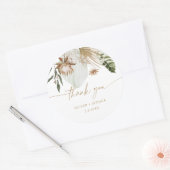 トロピカルパンパスグラス ウェディング クラシック ラウンドスティック ラウンドシール (封筒)