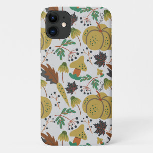 トロピカルパンプキンとニンジンのシームレスパターン iPhone 11 ケース