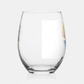 トロピカルパーソナライズされたウォーターカラーエンジェルフィッシュII ステムなしワイングラス (左)