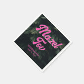 トロピカルパーソナライズされたネオンバルミツワーナプキンス スタンダードカクテルナプキン (角)