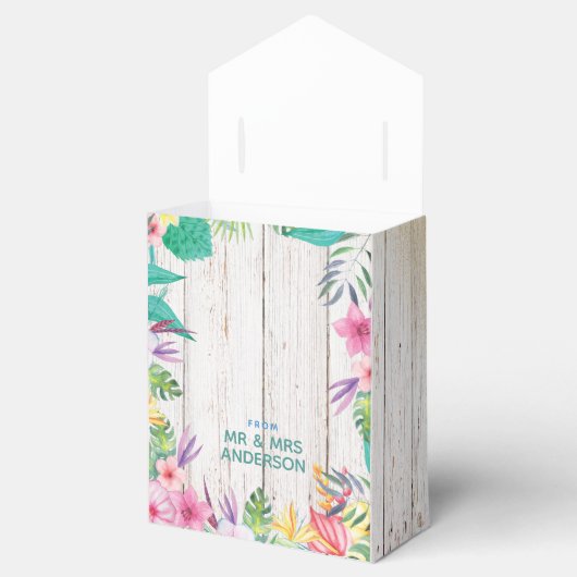 トロピカルパーソナライズされたビーチ結婚式の贈り物のお願い フェイバーボックス (オープン)
