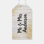 トロピカルパーソナライズされたビーチ結婚式ギフトラベル ギフトタグ (裏面)