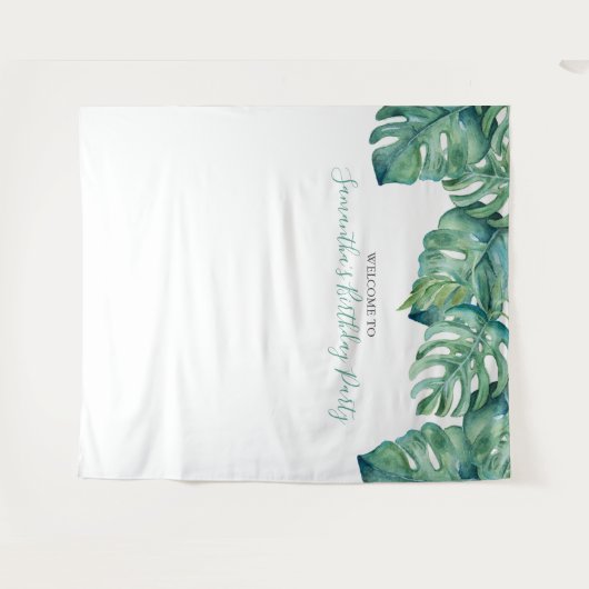 トロピカルパーソナライズされたフォトブース背景 タペストリー (正面(横))