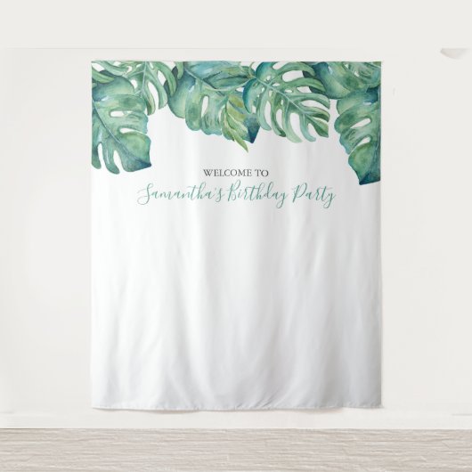 トロピカルパーソナライズされたフォトブース背景 タペストリー (正面)