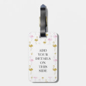 トロピカルパーソナライズされたフラミンゴ荷物タグ ラゲッジタグ (裏面縦)