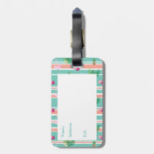 トロピカルパーソナライズされたラゲッジタグ ラゲッジタグ (裏面縦)