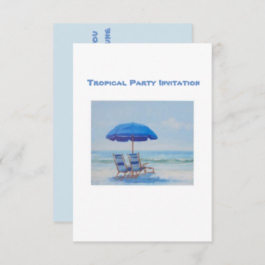 トロピカルパーティーの招待状 招待状 (正面/裏面)