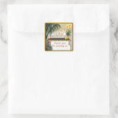 トロピカルパーティーティキハットアロハフェイスステッカー スクエアシール (バッグ)