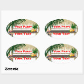 トロピカルパーティーティキハットオーバルステッカー2 楕円形シール (シート)