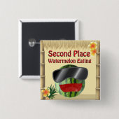 トロピカルパーティーティキハットセカンドプレイススイカ食べ 缶バッジ (正面&裏面)