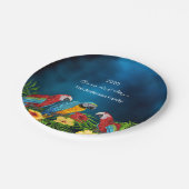 トロピカルパーティーブルーのパロットハウスの家名 ペーパープレート (アングル)