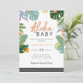 トロピカルパーティールアウ(ハワイ式宴会)アロハキューバベビーシャワー 招待状 (スタンド正面)