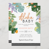 トロピカルパーティールアウ(ハワイ式宴会)アロハキューバベビーシャワー 招待状 (正面/裏面)
