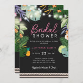 トロピカルパーティールアウ（ハワイ式宴会）アロハピンクブライダルシャワー 招待状 (正面/裏面)