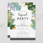 トロピカルパーティールアウ（ハワイ式宴会）アロハメン誕生日招待状 招待状 (正面/裏面)