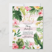 トロピカルパーティー40 40歳の誕生日招待状 招待状 (正面)