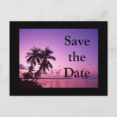 トロピカルパープルの日付を保存 案内ポストカード (正面)