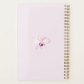 トロピカルパープルオーキッドパーソナライズされたフローラ プランナー手帳 (裏面)