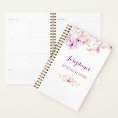 トロピカルパープルオーキッドパーソナライズされたフローラ プランナー手帳 (ディスプレー)