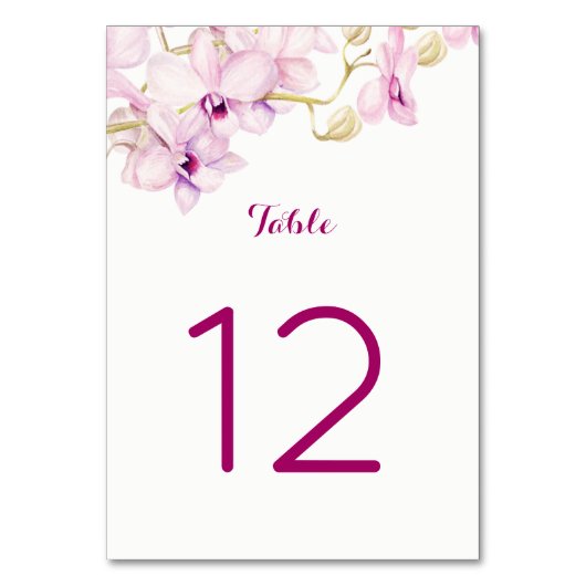 トロピカルパープルオーキッドフローラ テーブルナンバー (正面)
